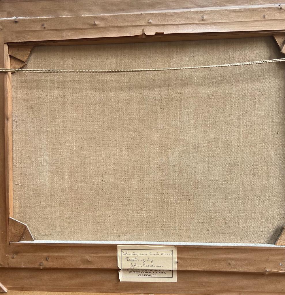 JOHN COCHRAN (GLASGOW SCHOOL) OIL ON CANVAS C1950 SLIOCH & LOCH MAREE SCOTLAND