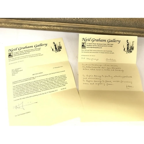 Un paesaggio scozzese olio su tela c1867 di Aster Richard Chilton Corbould (1811-1882).