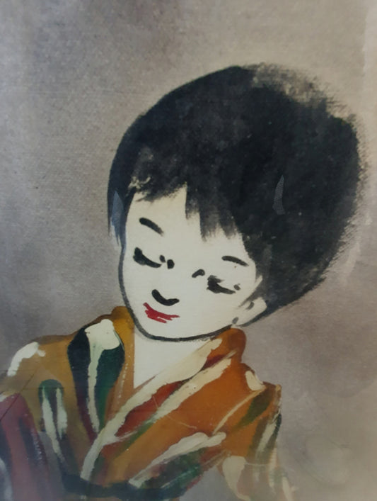 1950's Oil in Canvas of Japanese Couple