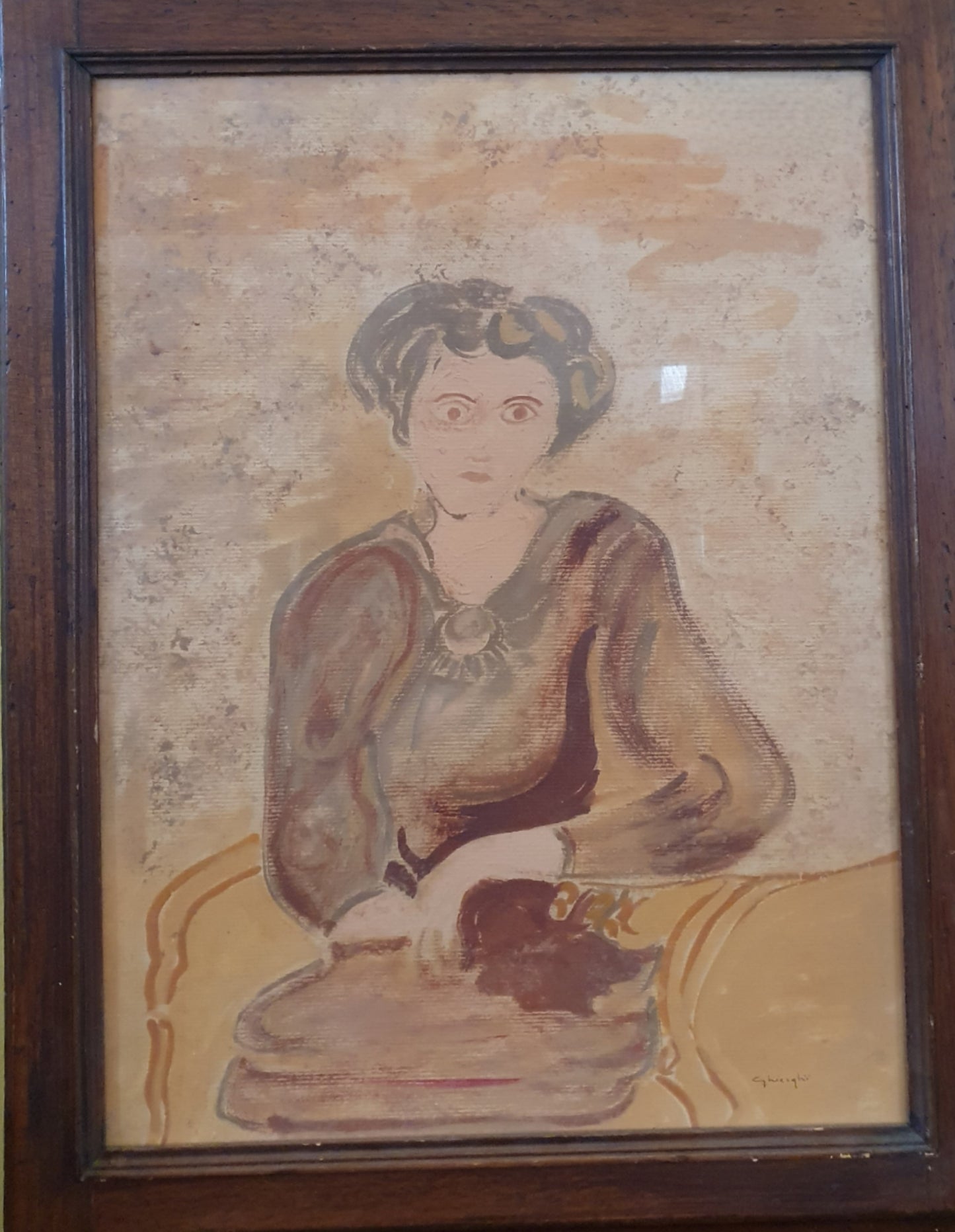Uno studio preliminare dell'espressionismo tedesco di un ritratto femminile degli anni '20 circa.