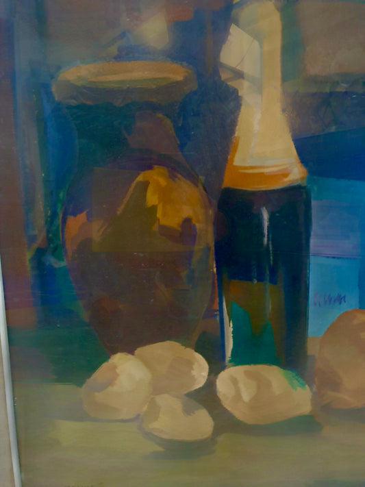 Natura morta di metà secolo in stile cubista