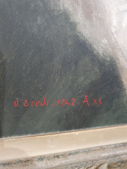 Oscar Eredi , Italiano 1901-1953 Still Life Ciotola d'uva, datato 1942