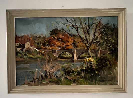 ANGUS RANDS OIL ON CANVAS C1960 YORKSHIRE LANDSCAPE ENGLISH IMPRESSIONIST