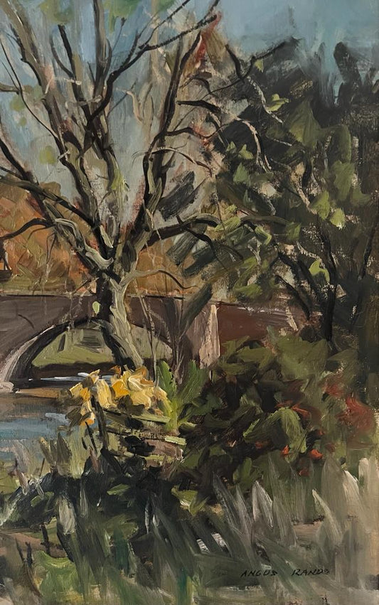 ANGUS RANDS OIL ON CANVAS C1960 YORKSHIRE LANDSCAPE ENGLISH IMPRESSIONIST