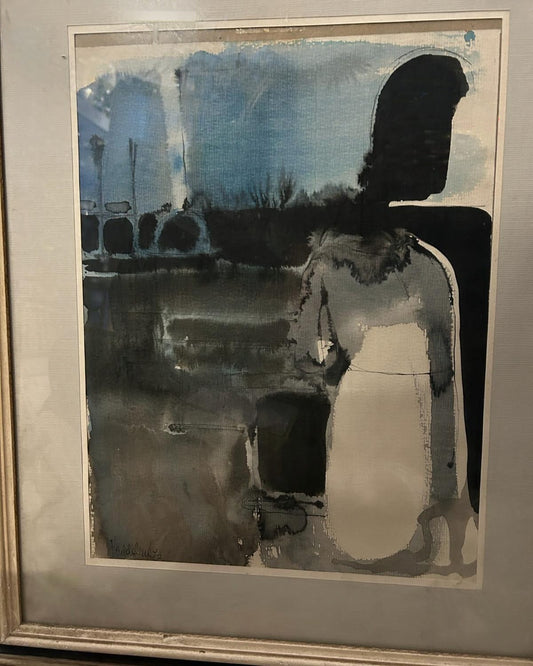 A Whimsical Mid Century Abstract Watercolour