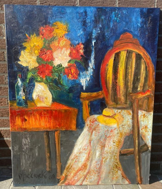 Paul Permeke 1918-1990 Oil Painting Still Life 'The Hat on the Chair' Belgian