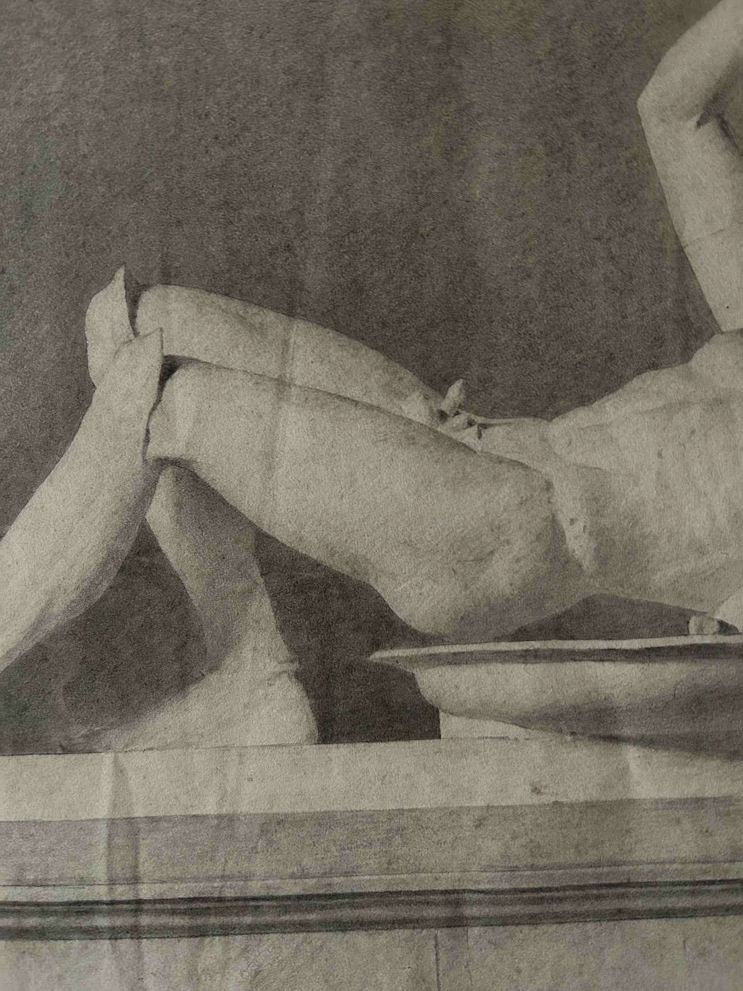 19th Century Florence School Pencil Drawing of a Nude Centurian