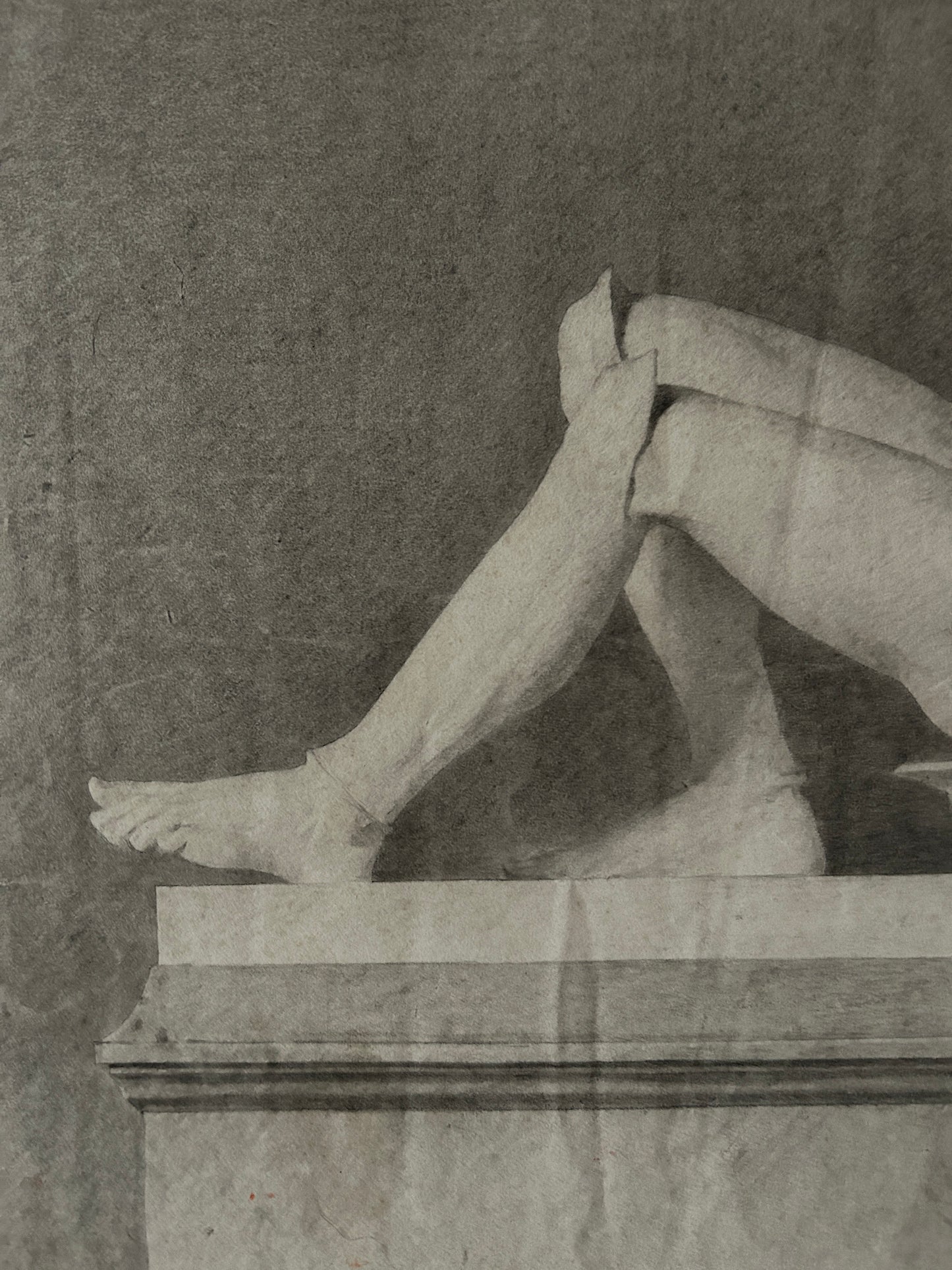 19th Century Florence School Pencil Drawing of a Nude Centurian