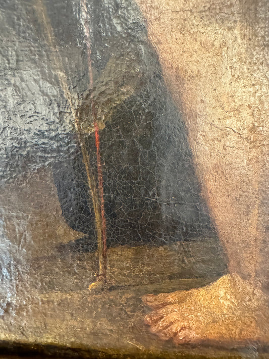 17th Century Oil on Canvas "Cupid Reading"
