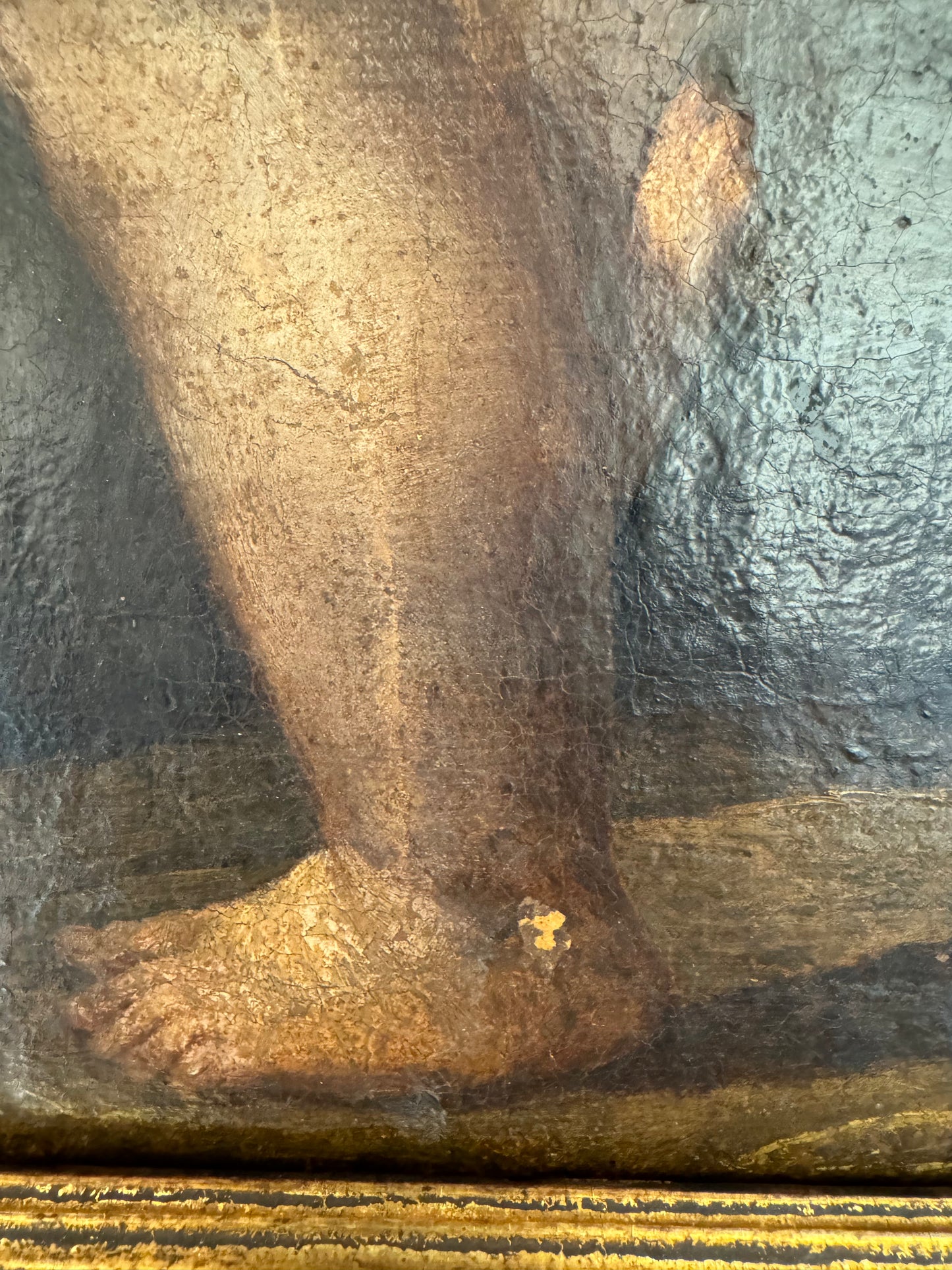 17th Century Oil on Canvas "Cupid Reading"