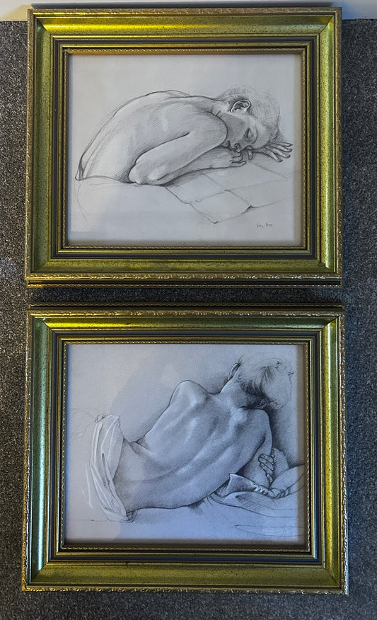 Pair of Francis Van Hove Pencil Studies Signed and Framed