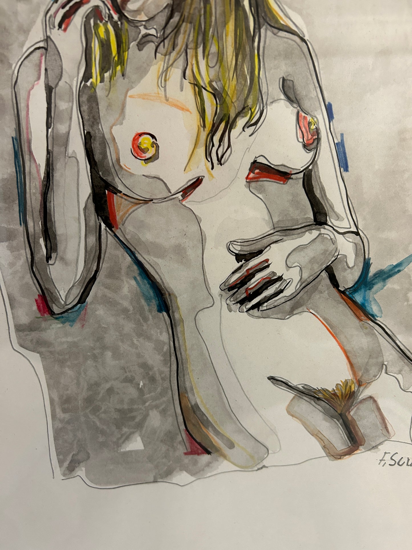 Nudo femminile seduto di Franck Scurti