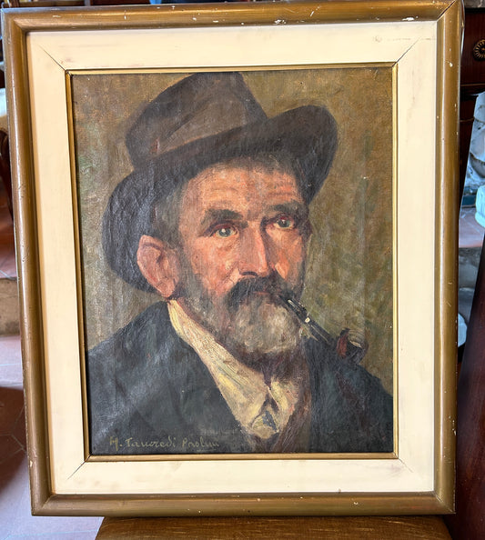Ritratto italiano della fine del XIX e dell'inizio del XX secolo di un uomo italiano