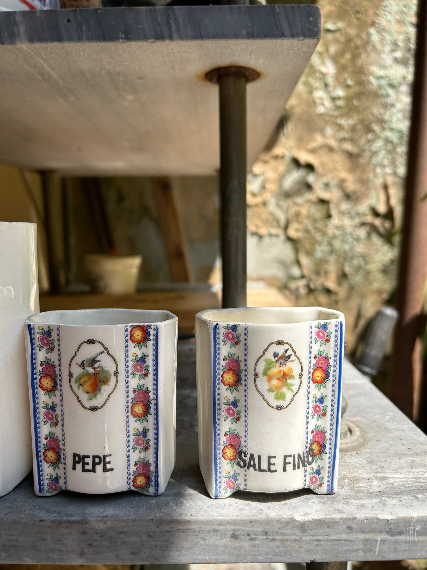 Set of Adorable 1940/50's Italian Fine Bone Storage Jars