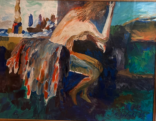 L'abbanta (Lui la abbandona) Olio su tela C1973