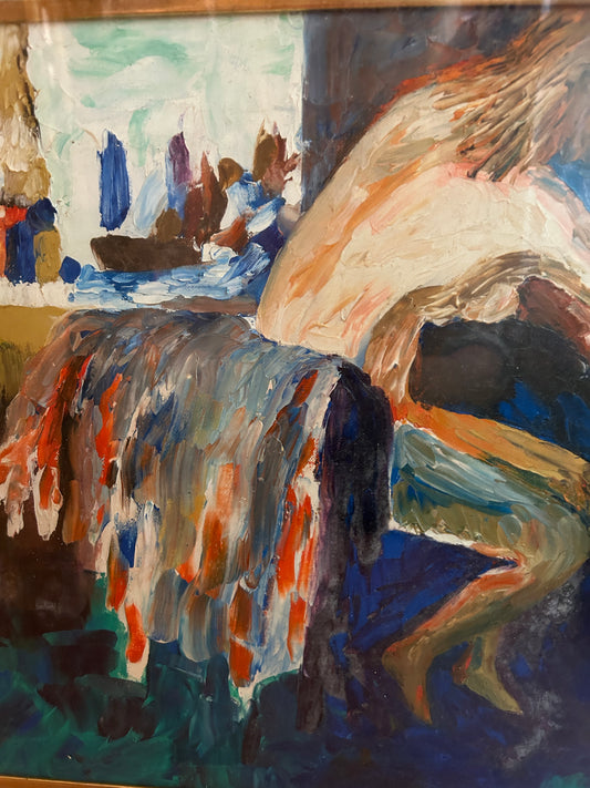 L'abbanta (Lui la abbandona) Olio su tela C1973
