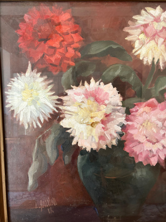 Natura morta floreale Olio su tela Lino Saltini 1908-1993