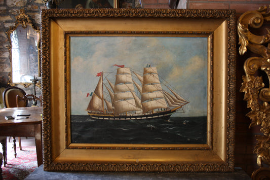The Amerigo Vespucci Oil on Canvas housed in a 19th century Frame