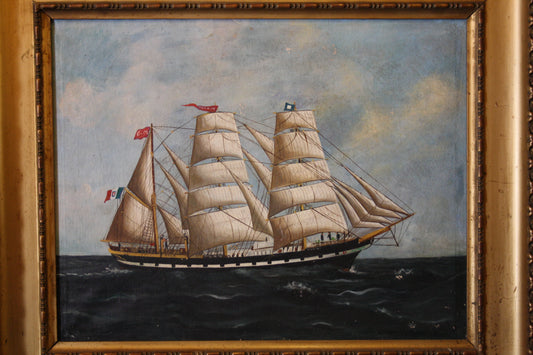 The Amerigo Vespucci Oil on Canvas housed in a 19th century Frame