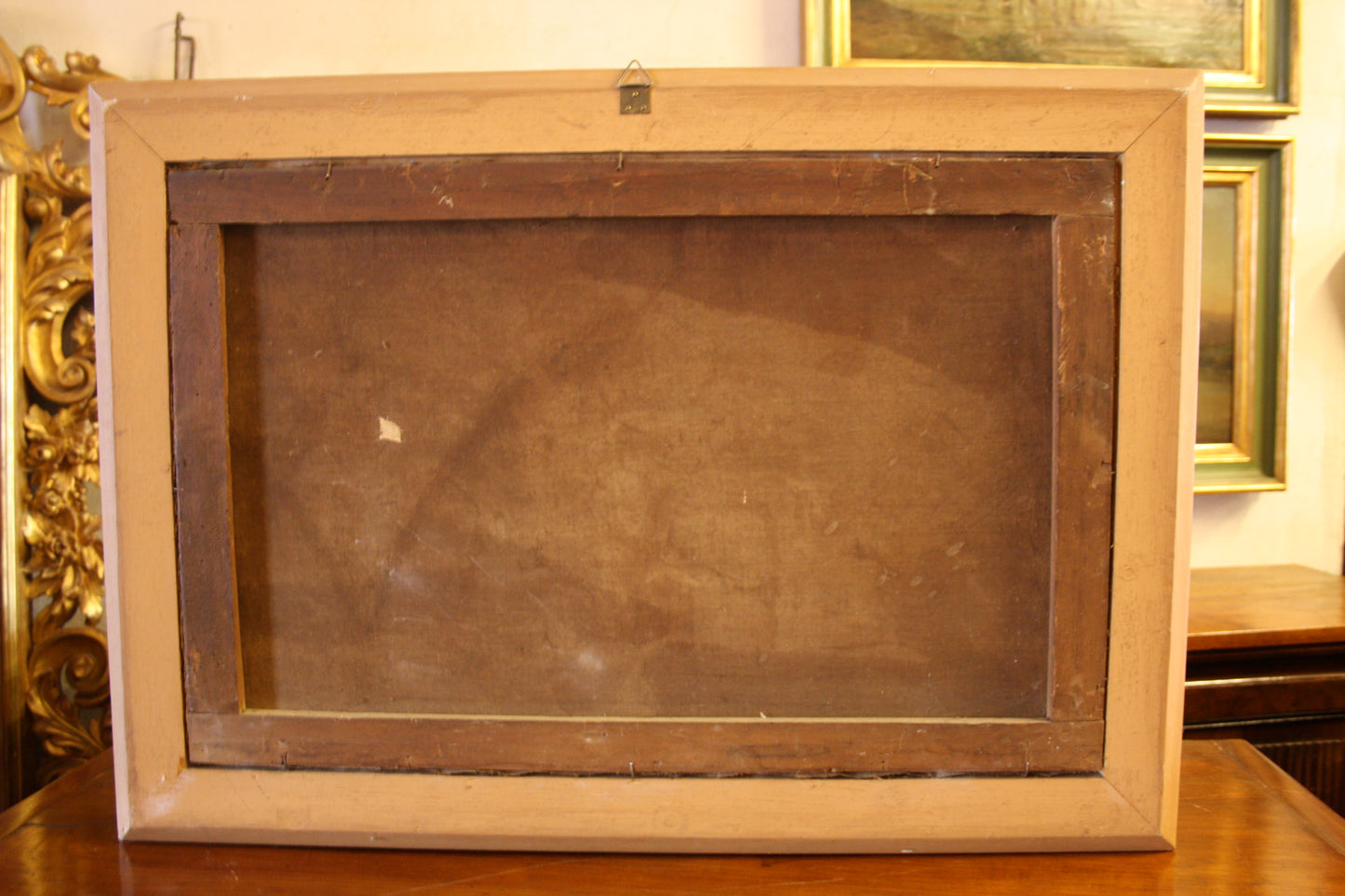 Set di 4 scene di campagna napoletana a olio su tela di inizio Ottocento