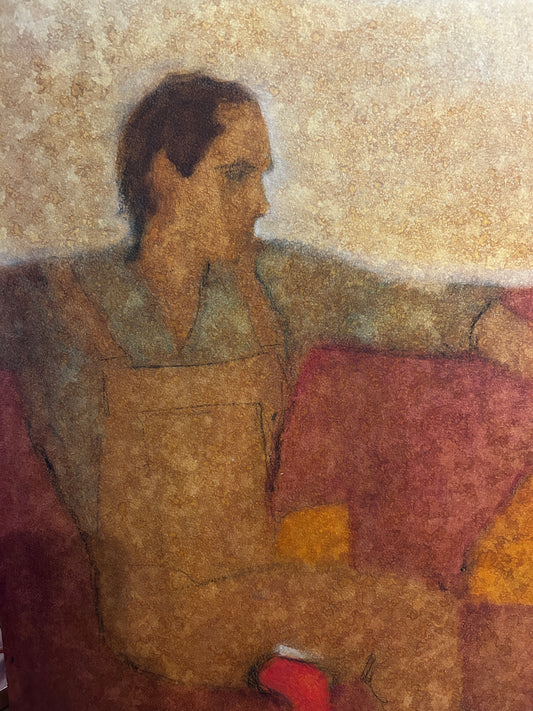 1960's Figurative Double Male Portrait Oil Pastel on Paper/Card