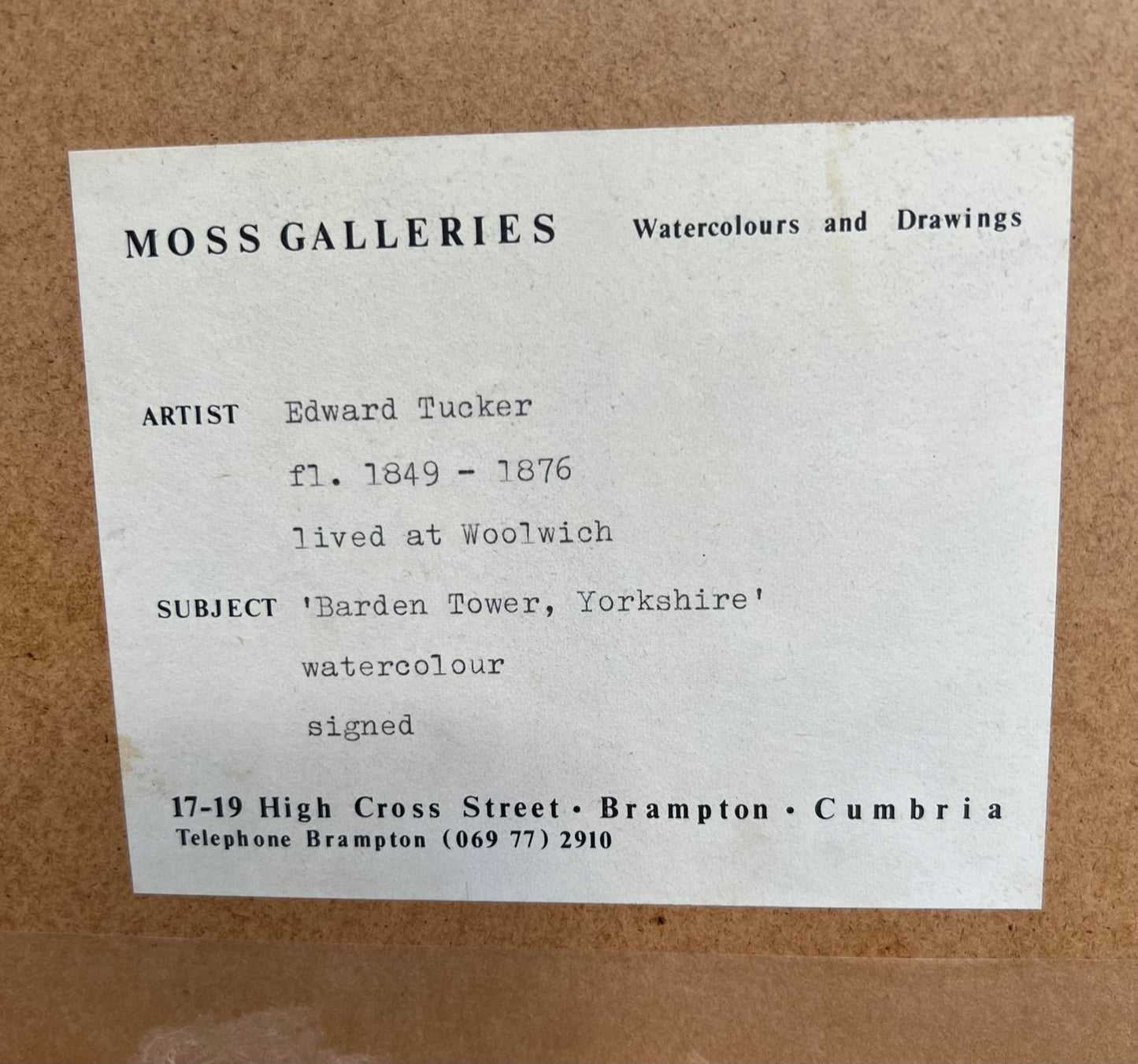 Barden Tower, Wharfedale (Yorkshire) di Edward Tucker 1830 - 1909