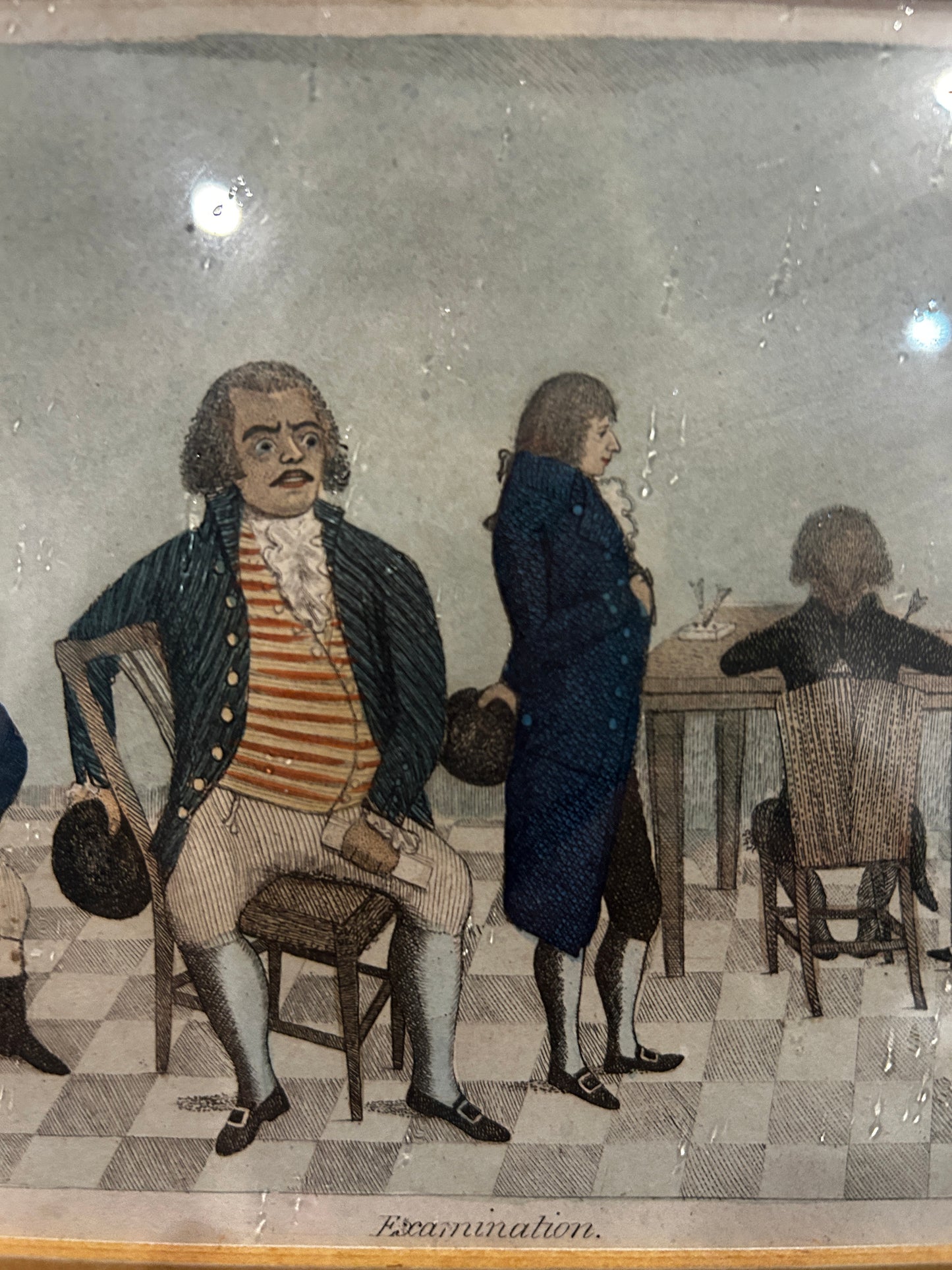 John Kay (1742-1826) "Examination" Georgian Print in a Maple frame