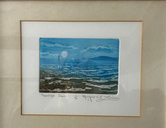 Moonlight Shore by Margaret E.L. Levinson Signed Etching