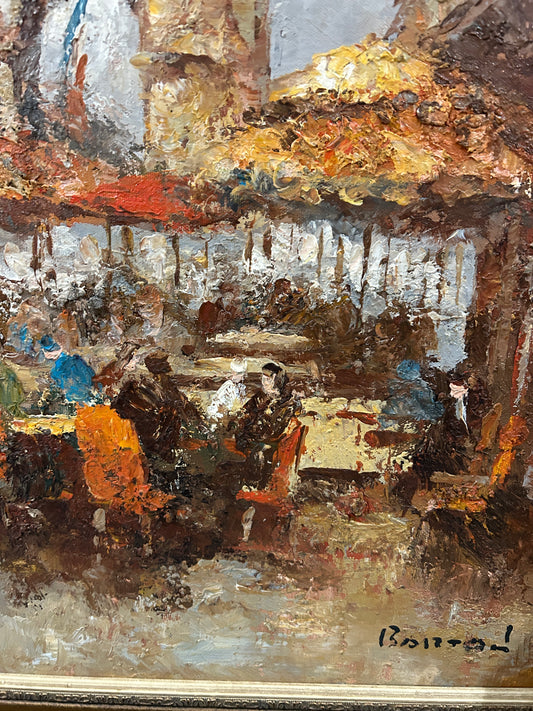 “Rainy Day in Paris” Mid Century Oil on Canvas