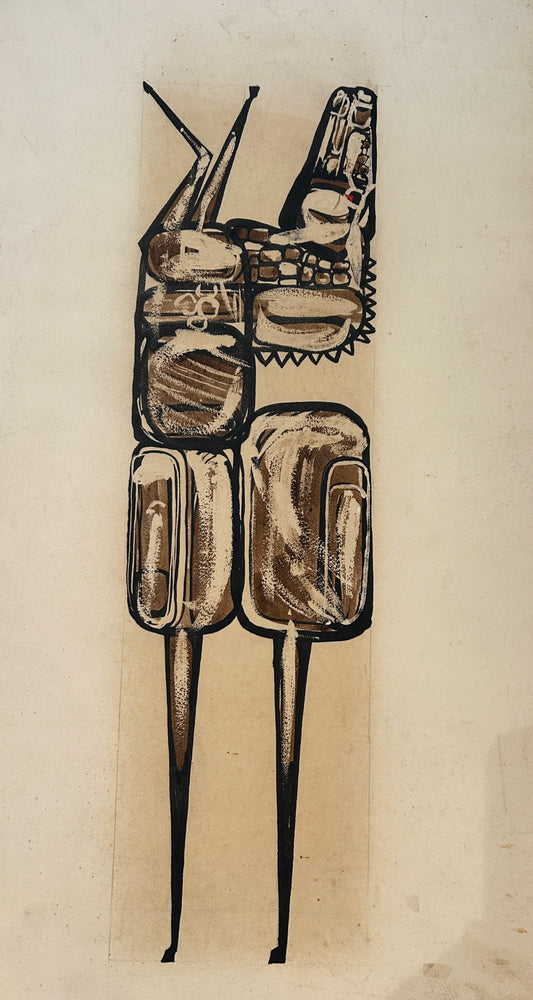 1950/60's Dada/Afro Cuban Horse Goauche on Board