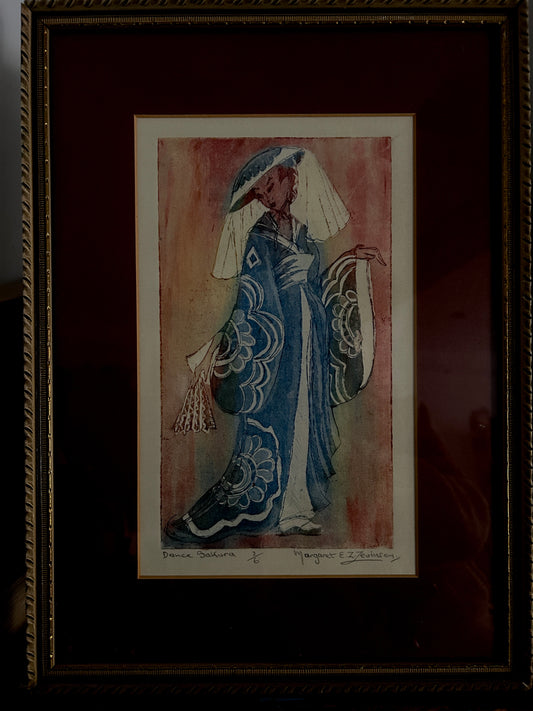 Dance Sakura by Margaret Estelle Zelda Levinson Signed Etching