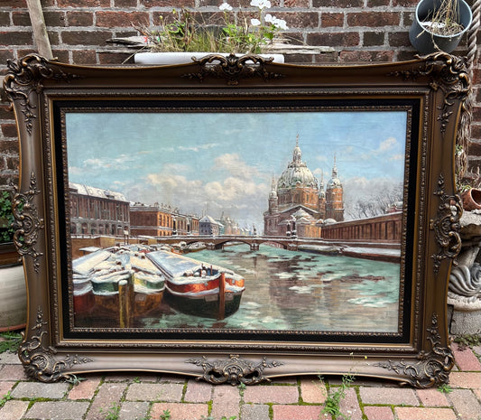 Olio su tela degli anni '30 di Abraham Neumann (1873 – 1942) Cattedrale di Berlino