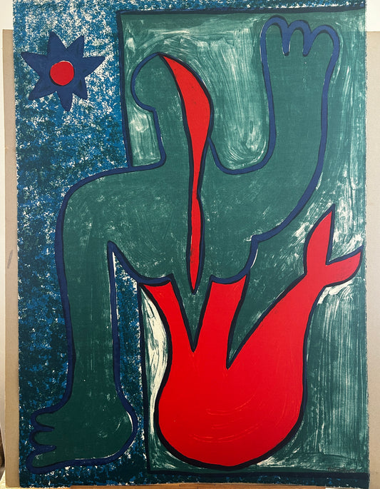 Abstract Mermaid Lithograph By Columbian Artist Christina Rodriguez b.1964