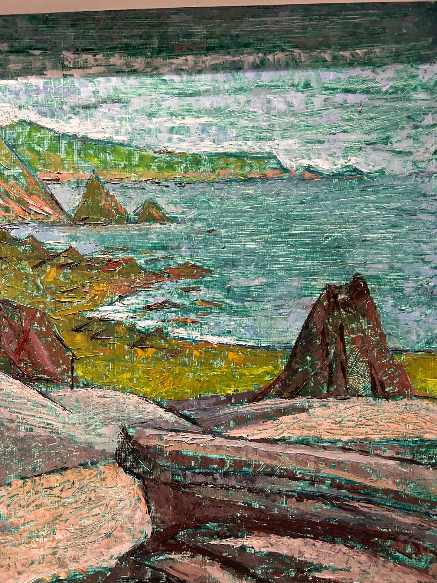 Perfect C 1950’s Vintage Abstract Coastal Landscape