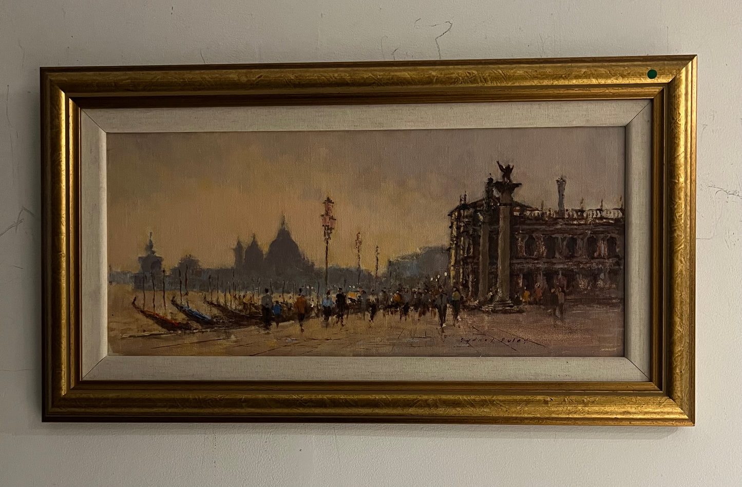 An enchanting 20th Century scene  of gondolas on the  Grand Canal