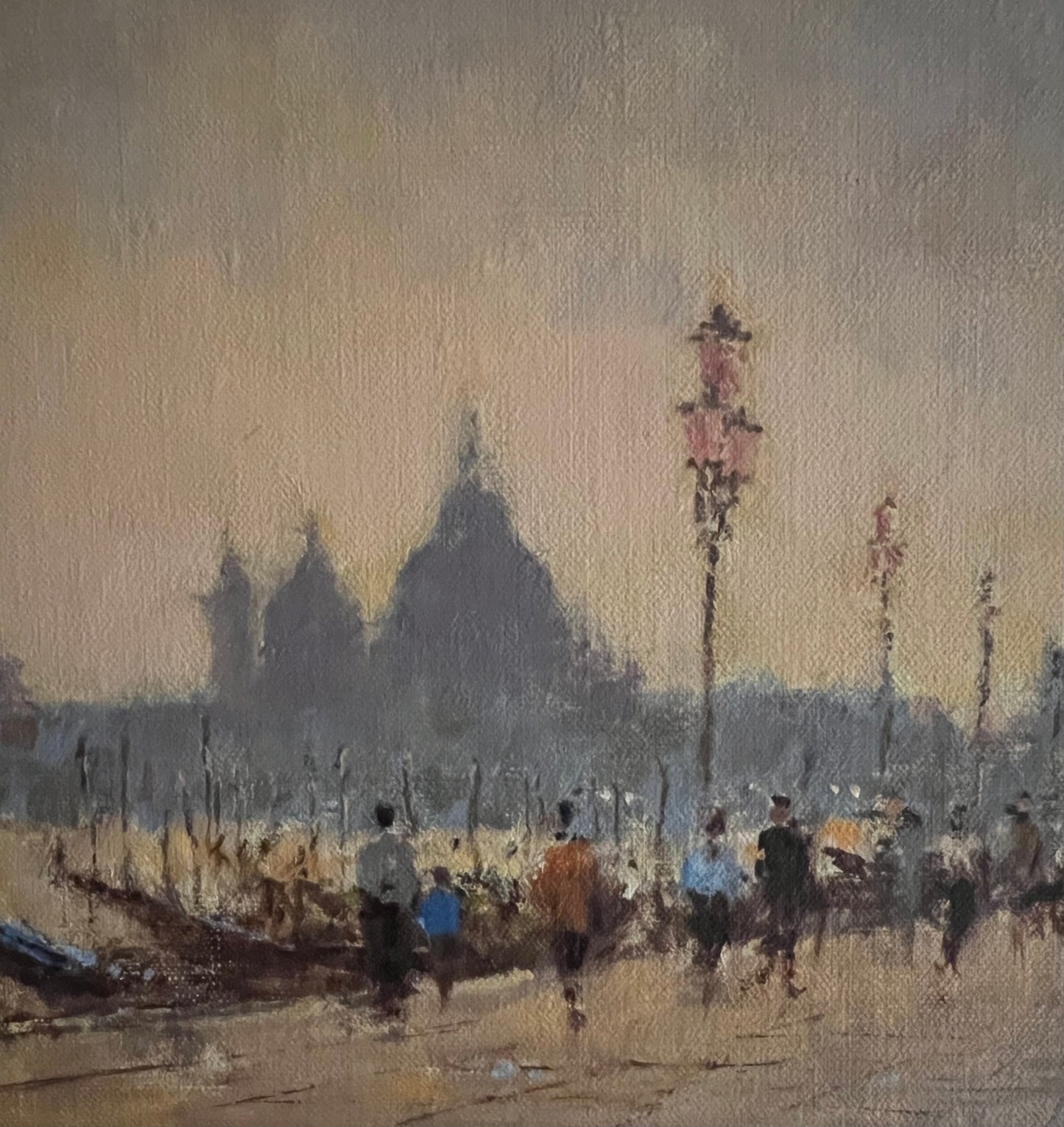 An enchanting 20th Century scene  of gondolas on the  Grand Canal
