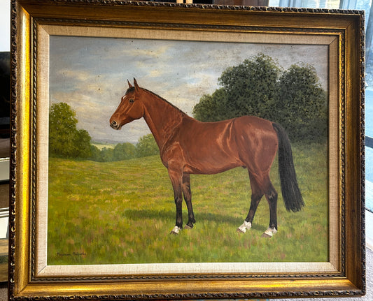 Mid Century Horse Portriat in Original Mod Brit Frame