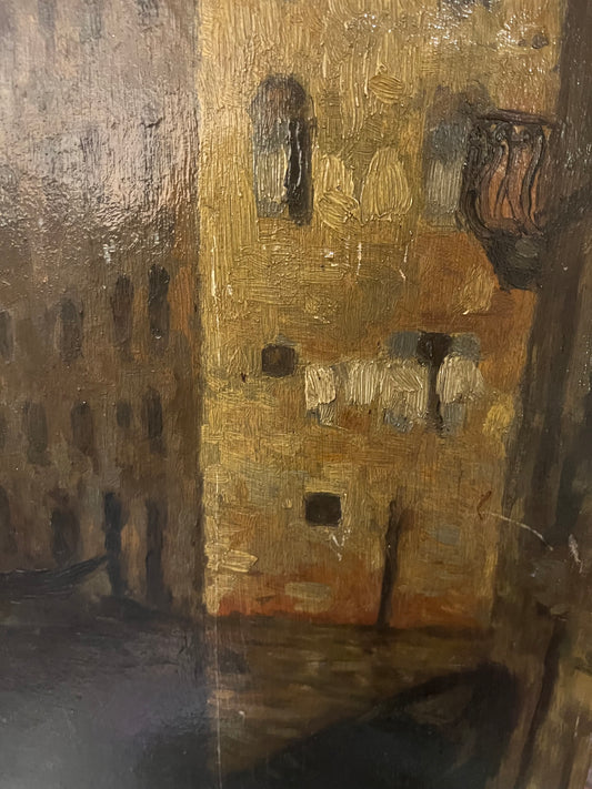 Venezia Olio su Tavola Anni '50 circa. Edoardo Seago? 1910-1974.