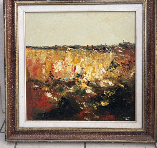 A mid century oil on canvas Italian abstract Landscape