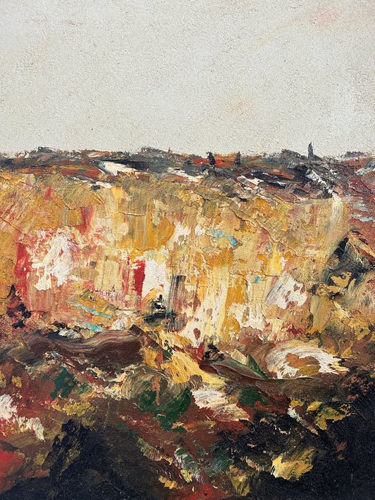 A mid century oil on canvas Italian abstract Landscape