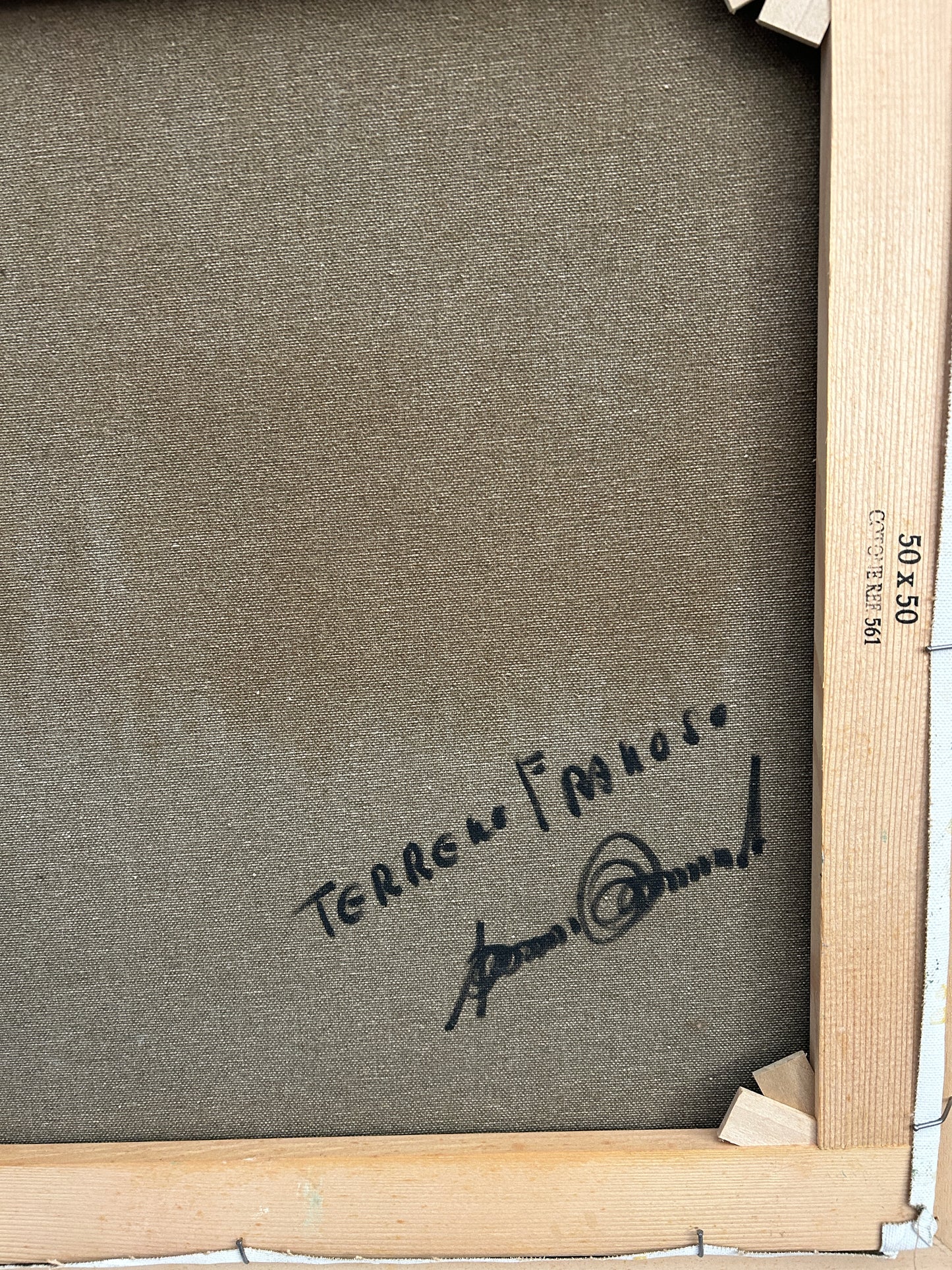 A mid century oil on canvas Italian abstract Landscape