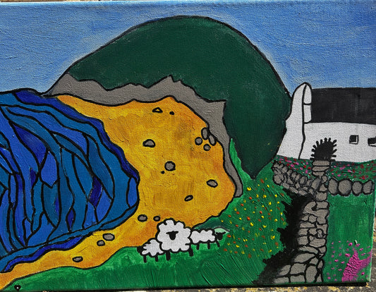 Abstract Traditonal Landscape Original Painting