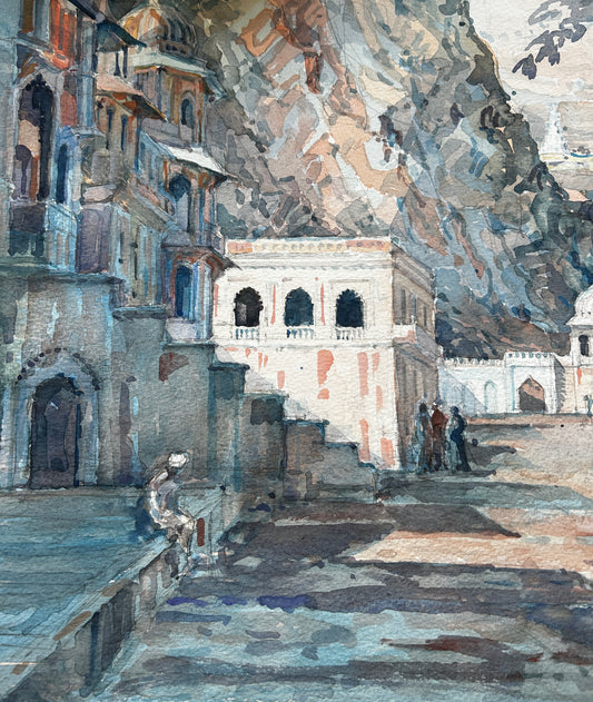 Galtaji Temple Original watercolour by John Drummond