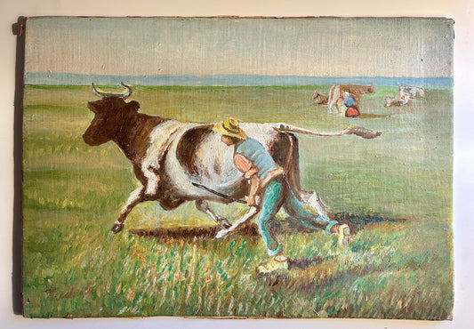 “A Simple Time” Oil on Board Circa 1940/50’s