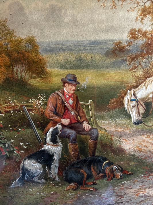 Horace Hammond (1842-1926) Orginal Watercolour Pheasant Shoot Scene