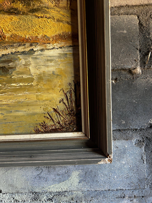 Mid Century Oil on Board Dorset River Scene
