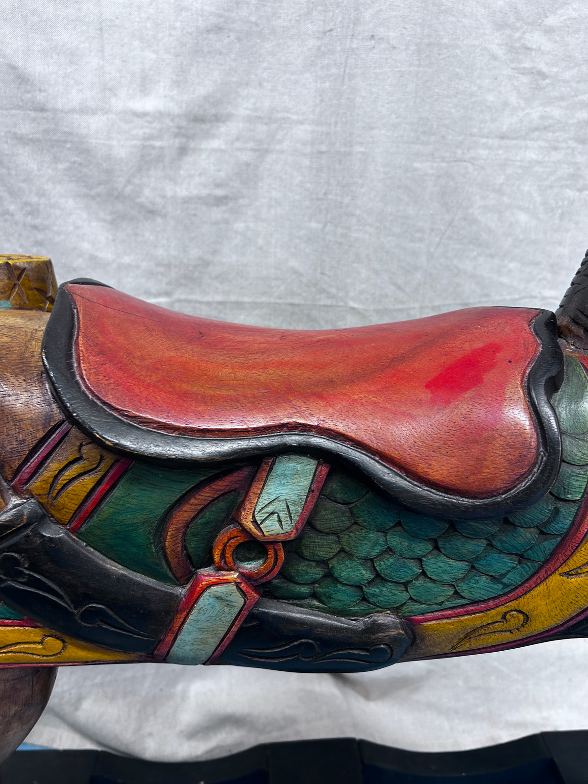 Vintage Carved Wood Middle Eastern Rocking Horse