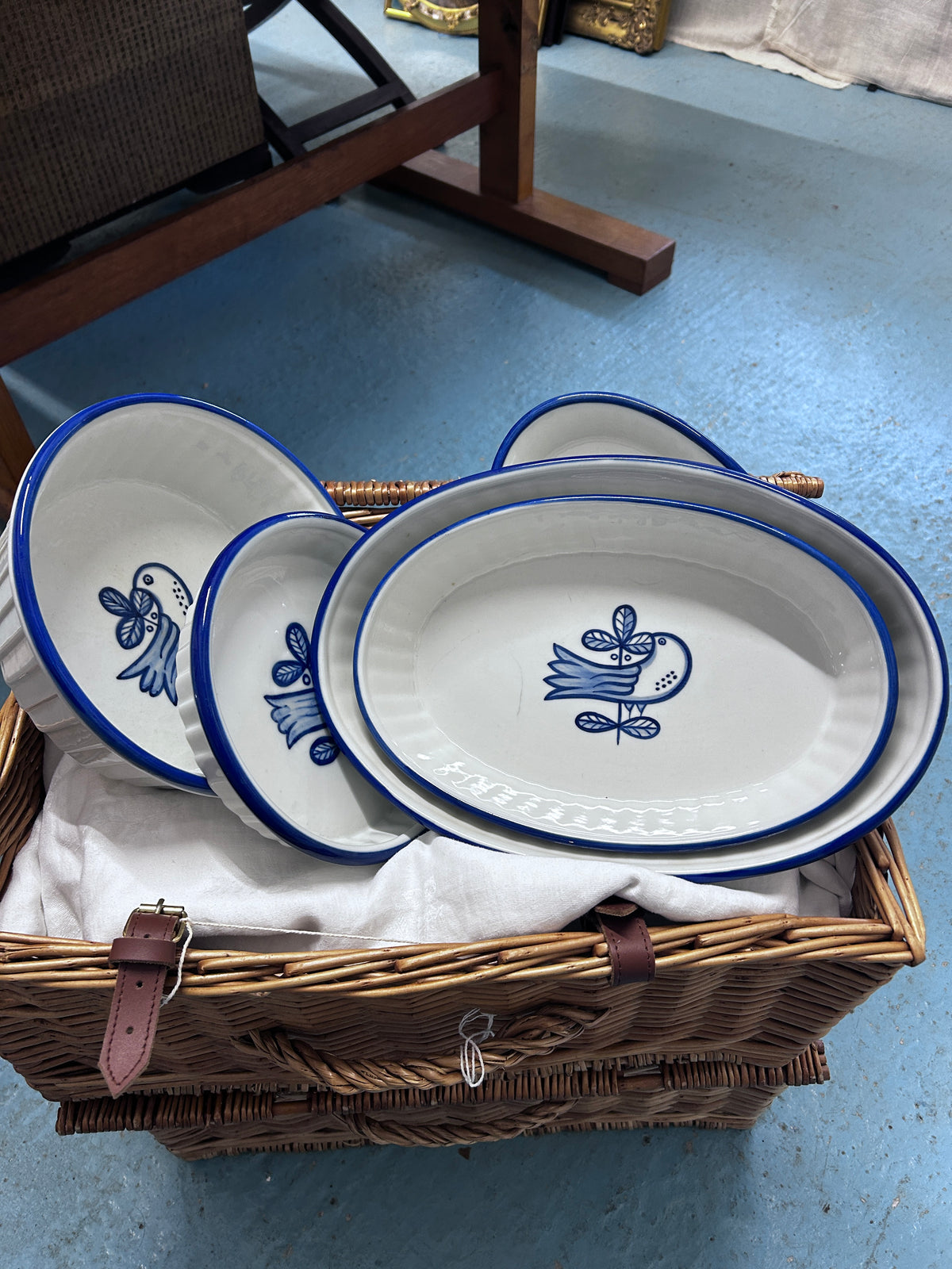 Hand Painted Portuguese Pottery Set of 6