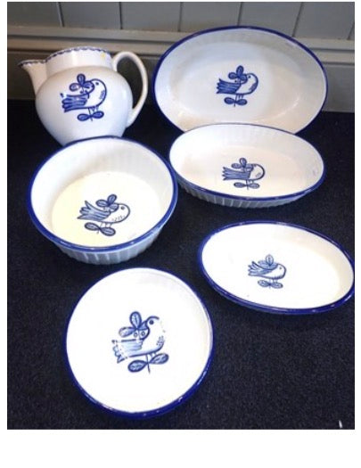 Hand Painted Portuguese Pottery Set of 6