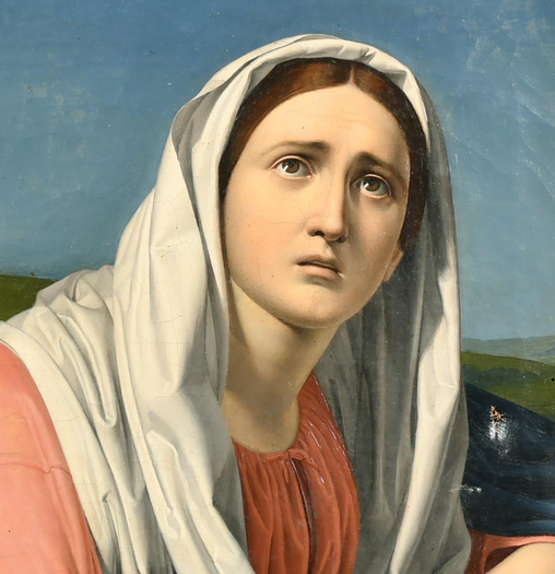 OLIO SU TELA DI INIZIO XIX SECOLO STUDIO DELLA MADONNA